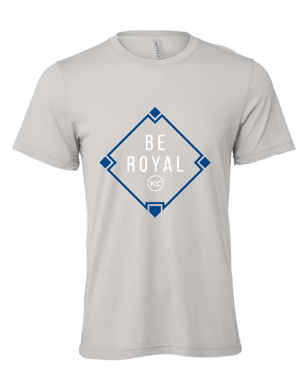 Be Royal design on a gray t-shirt