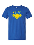 Beak 'Em on a royal blue t-shirt