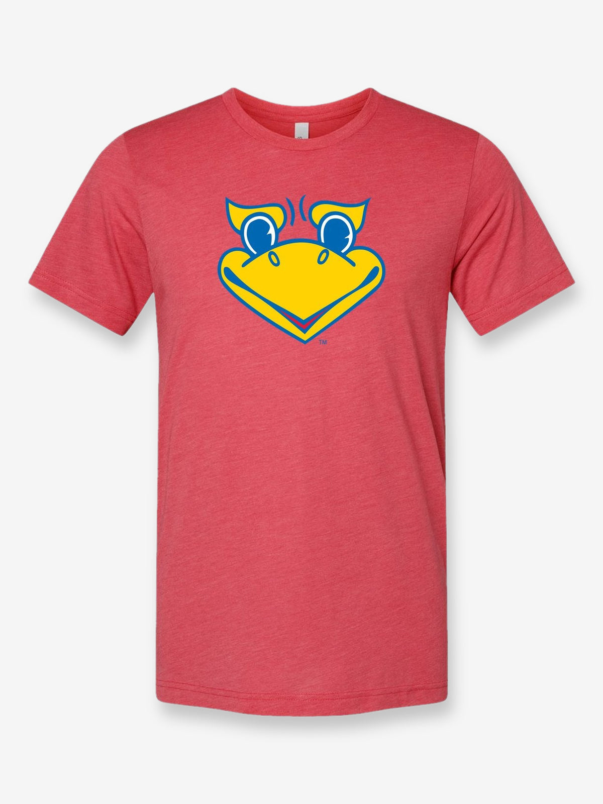 Beak 'Em on a true red t-shirt