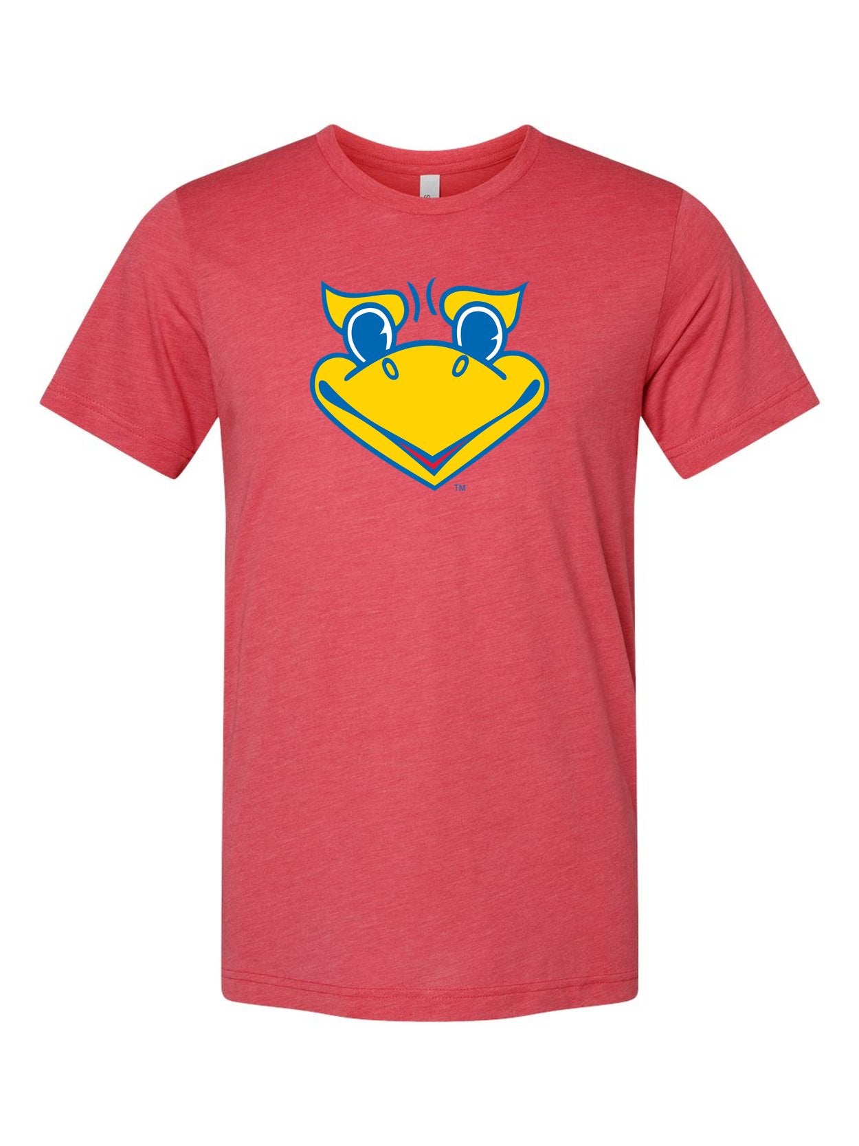 Beak 'Em on a true red t-shirt