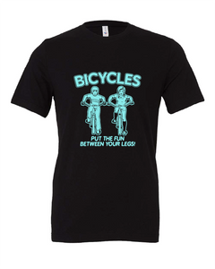 bicycle funny innuendo black tshirt t-shirt 