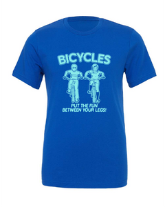 bicycle funny innuendo blue tshirt t-shirt 