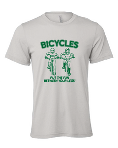 bicycle funny innuendo gray tshirt t-shirt 