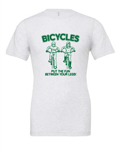 bicycle funny innuendo white tshirt t-shirt 