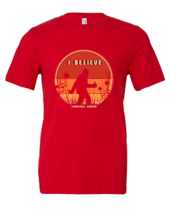 big foot lawrence kansas believer cryptid vintage red tshirt t-shirt 