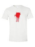 Blood Splatter Costume design on a white t-shirt