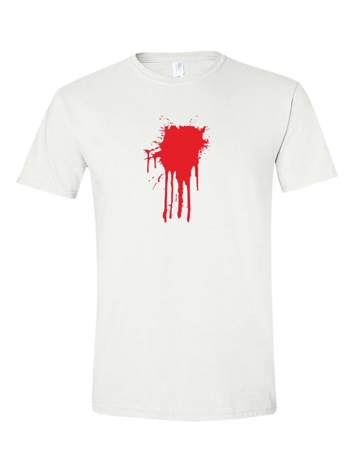 Blood Splatter Costume design on a white t-shirt