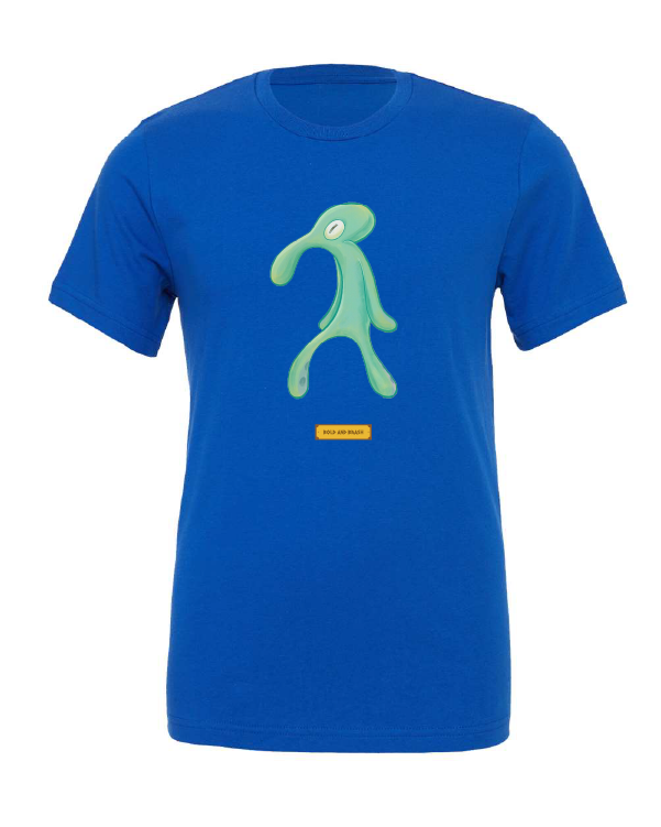 squidward sponge bob tv show painting blue tshirt t-shirt 