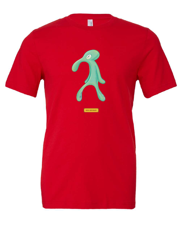 squidward sponge bob tv show painting red tshirt t-shirt 