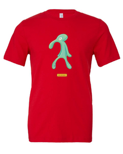 squidward sponge bob tv show painting red tshirt t-shirt 