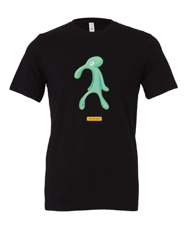 squidward sponge bob tv show painting black tshirt t-shirt 