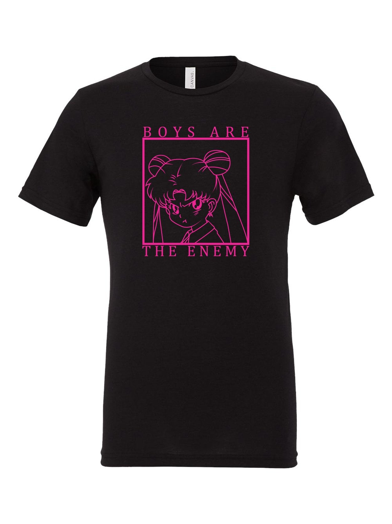 Boys Are the Enemy on a black t-shirt