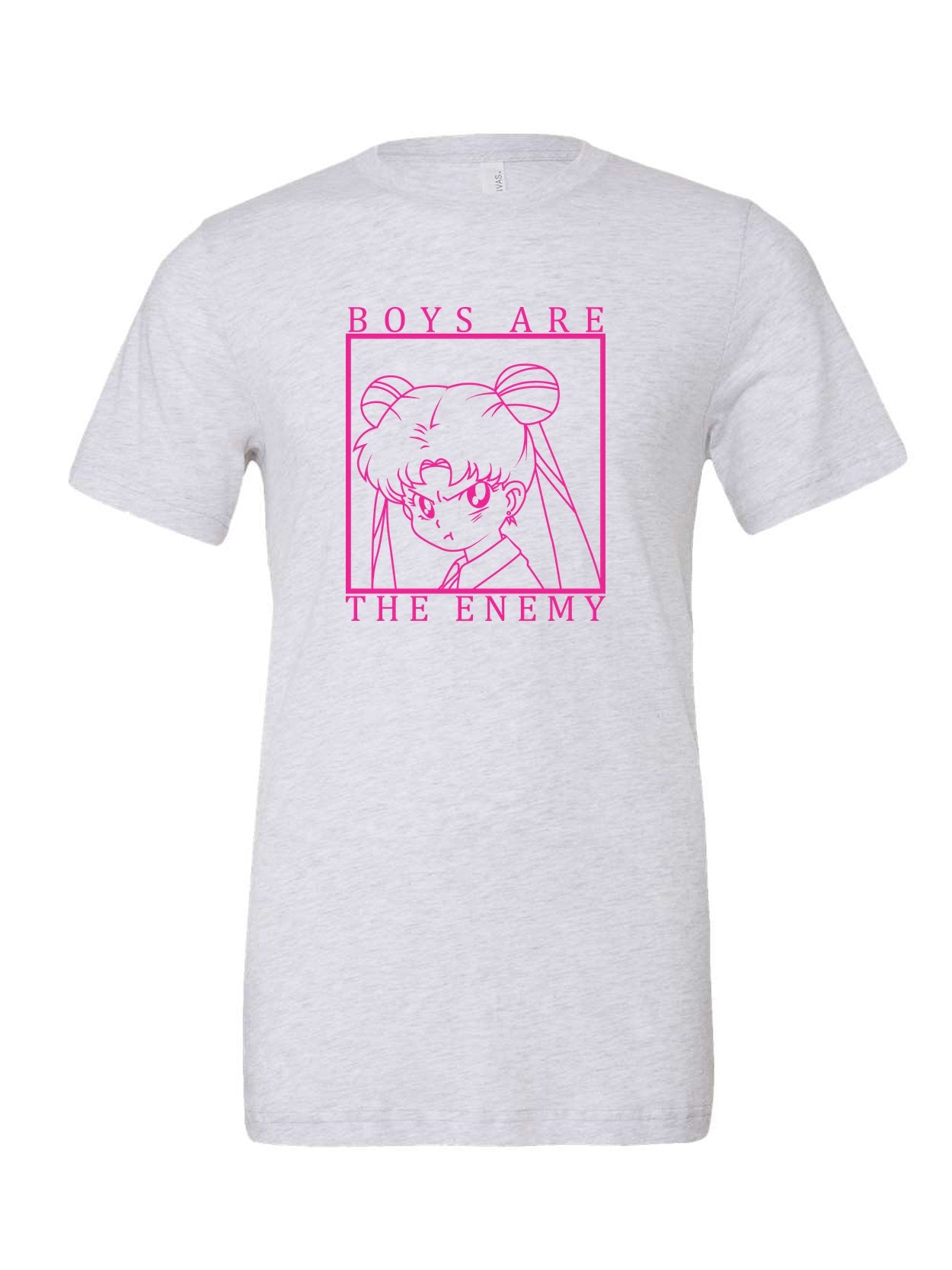 Boys Are the Enemy on a white t-shirt