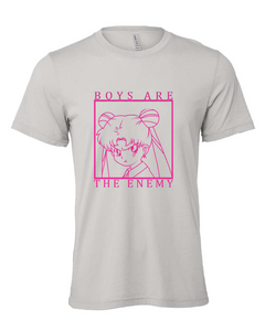 boys enemy funny sailor moon tv show gray tshirt gray t-shirt