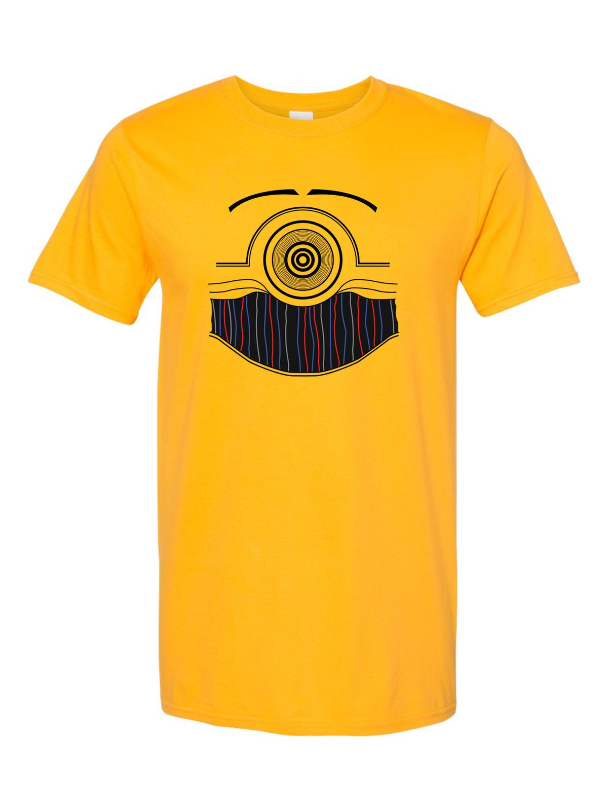 C-3PO Costume design on a gold t-shirt