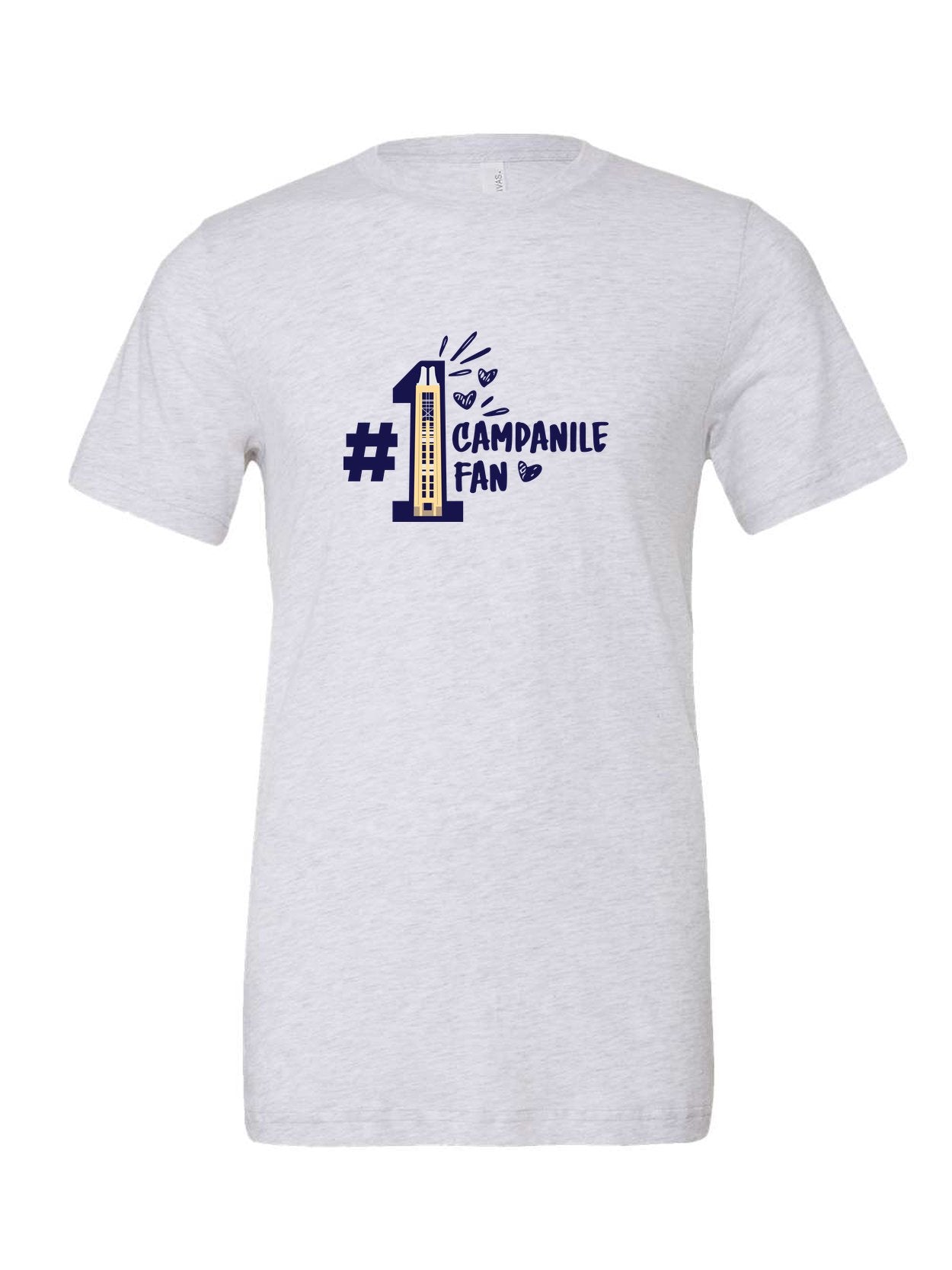 Campanile Fan on a white t-shirt
