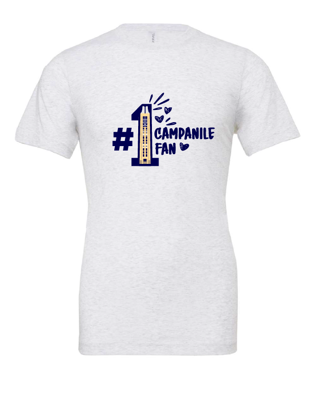 Campanile Fan design on a white t-shirt
