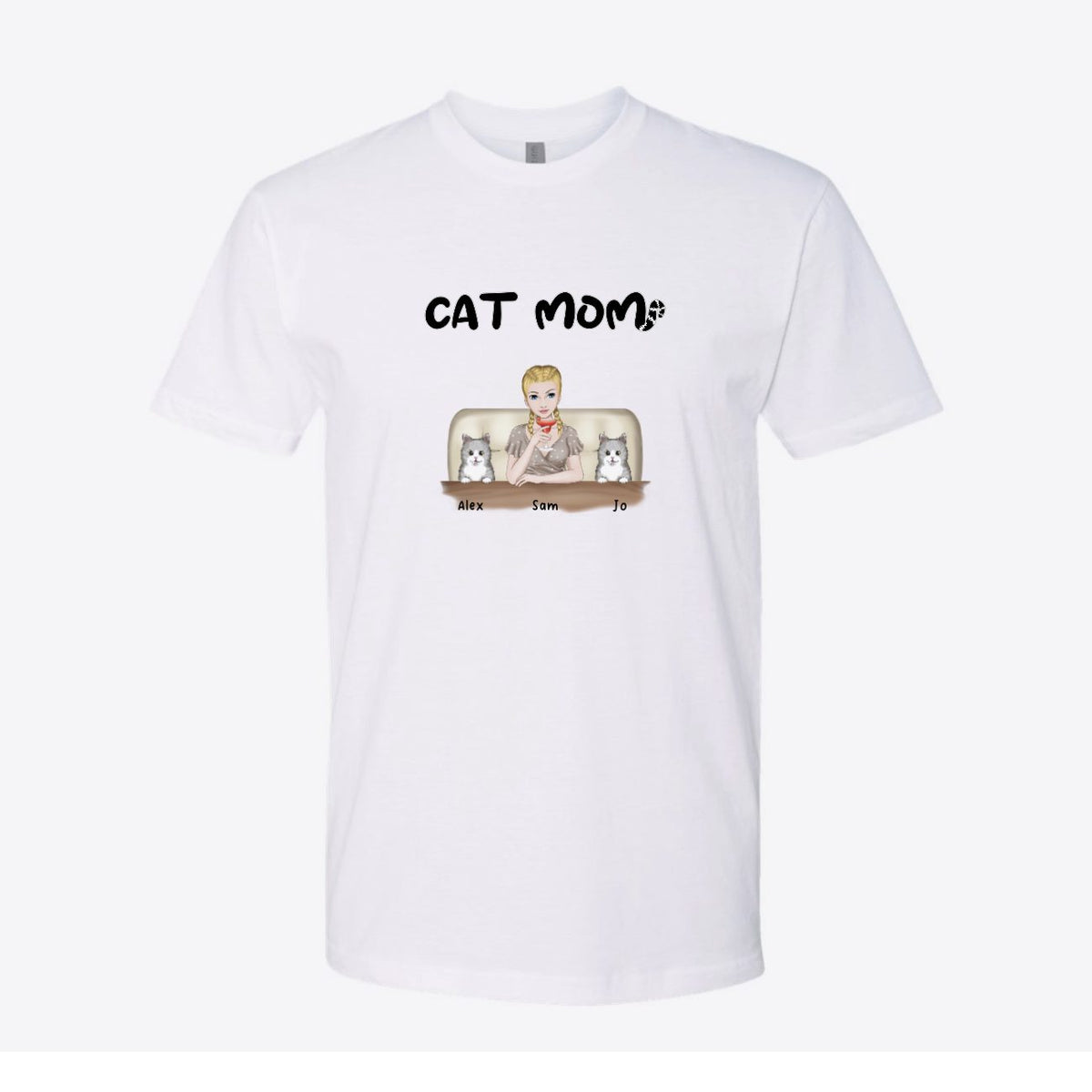 Cat Mom on the Couch Custom Tee