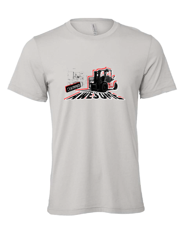 Certified Awesome design on a gray t-shirt
