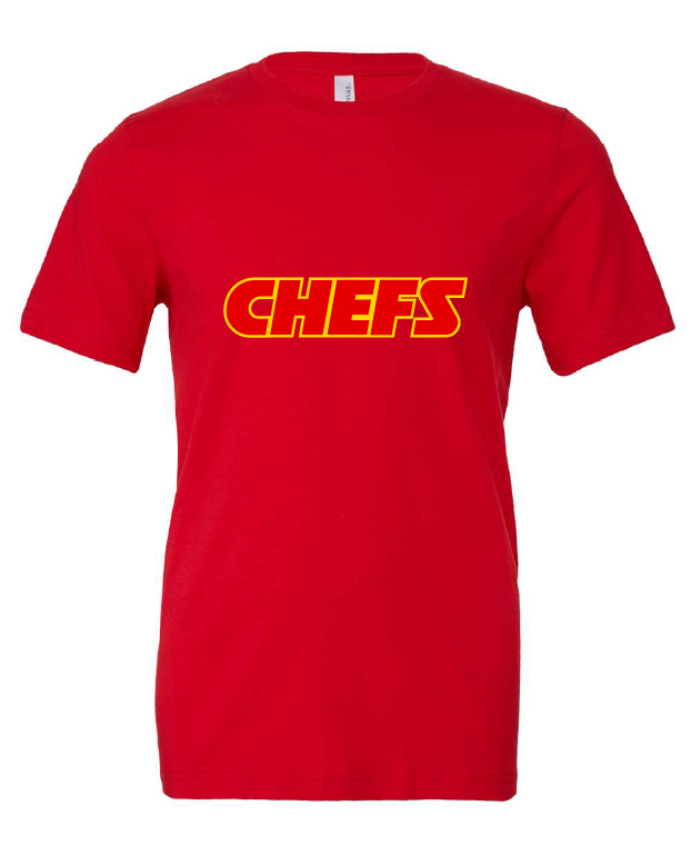 Chefs design on a red t-shirt