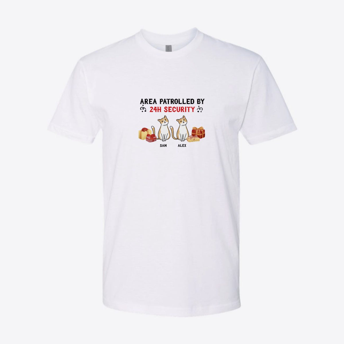 Christmas Area Patrolled Cats Custom Tee