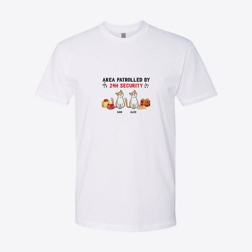 Christmas Area Patrolled Cats Custom Tee