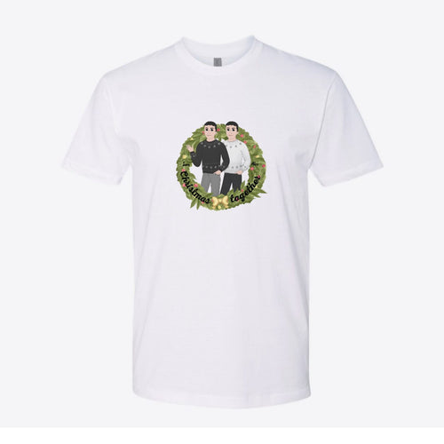 Christmas Together Couple Wreath Custom Tee