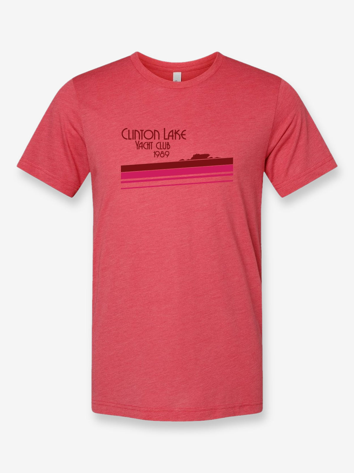Clinton Lake Yacht Club on a true red t-shirt