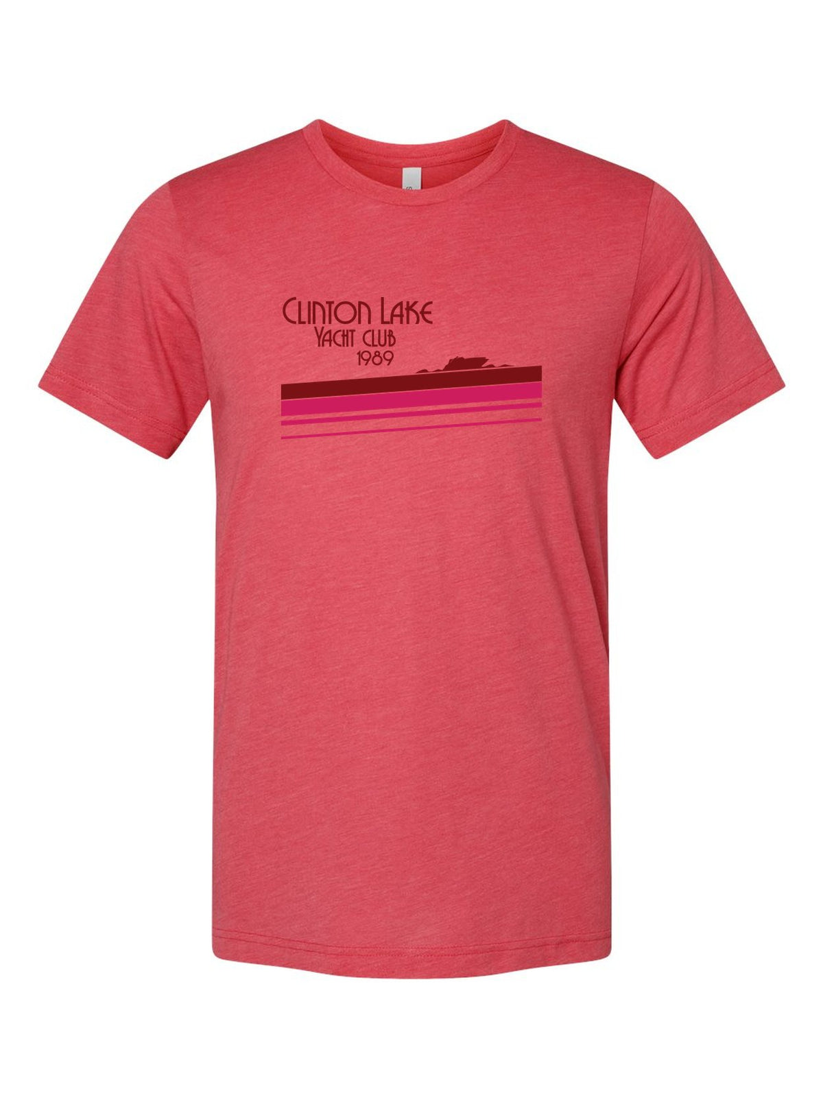Clinton Lake Yacht Club on a true red t-shirt
