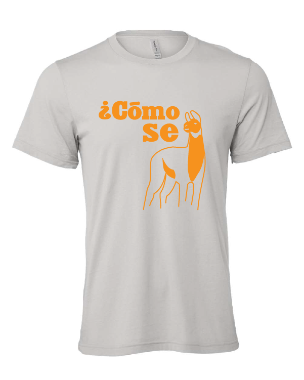 Como Se Llama design on a gray t-shirt