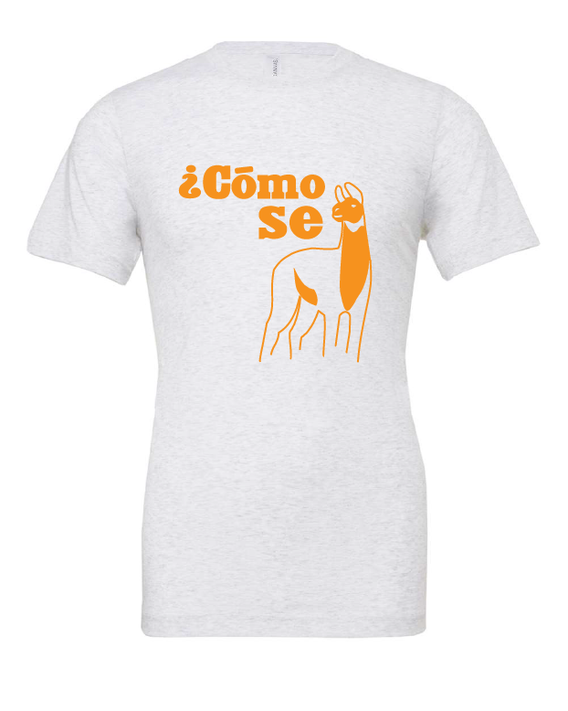 funny joke pun spanish llama white tshirt white t-shirt