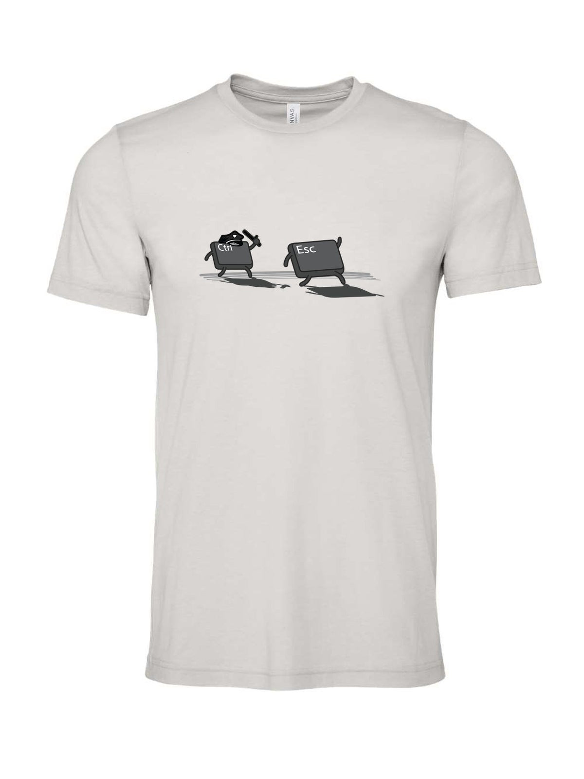 CTRL ESC on a cement gray t-shirt