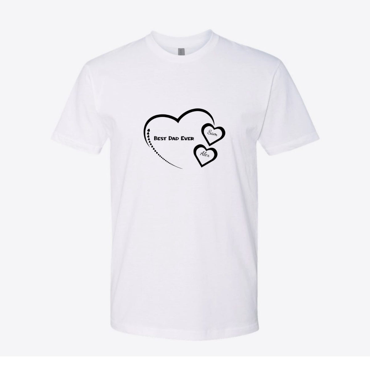 Dad Heart Block Letters Custom Tee