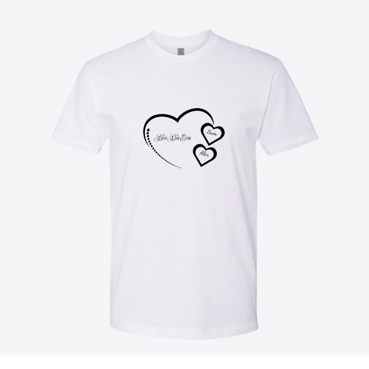 Dad Heart Kids Names Custom Tee