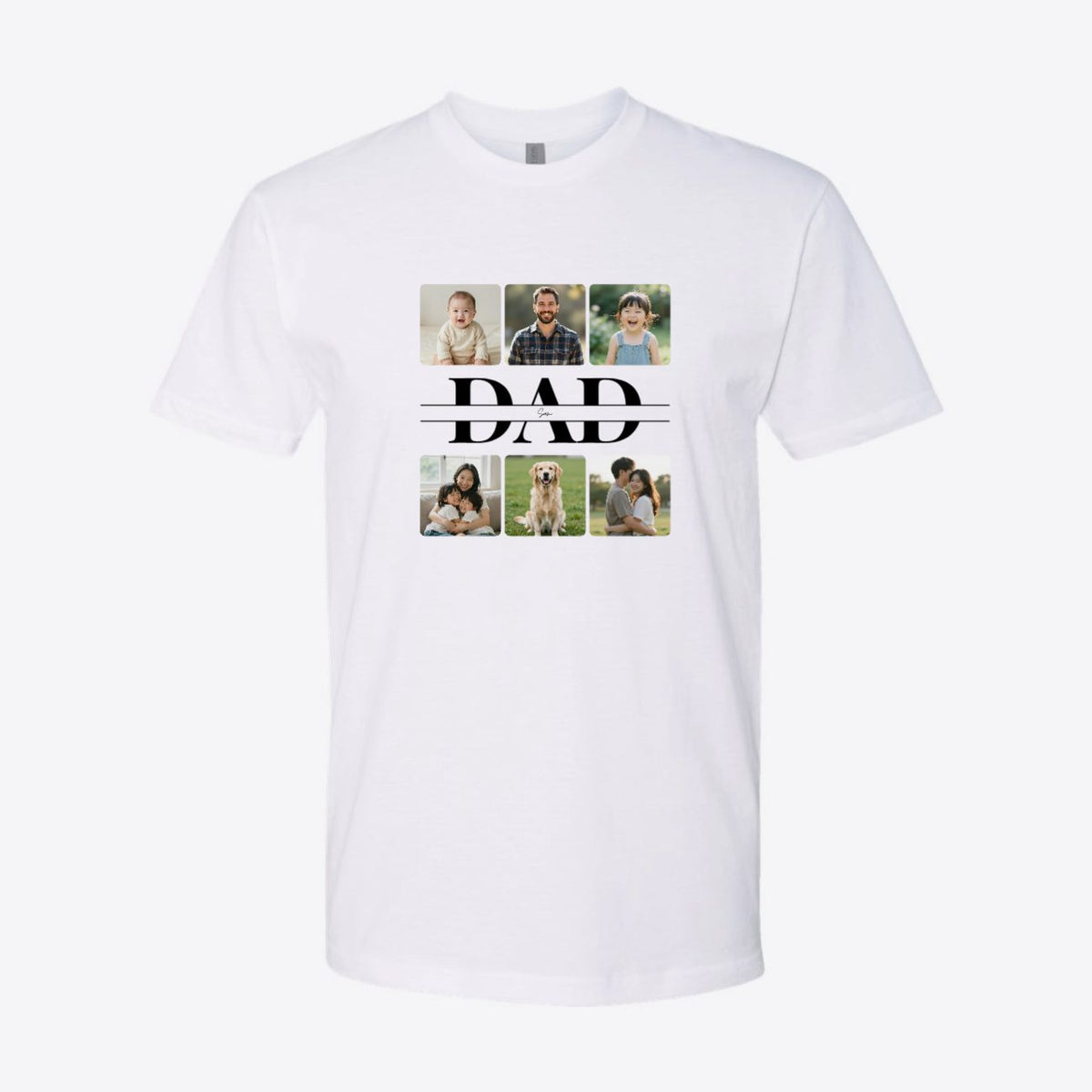 Dad Photo Collage Custom Tee