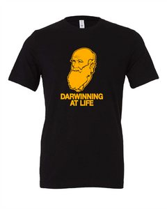 charles darwin winning life funny pun black tshirt black t-shirt