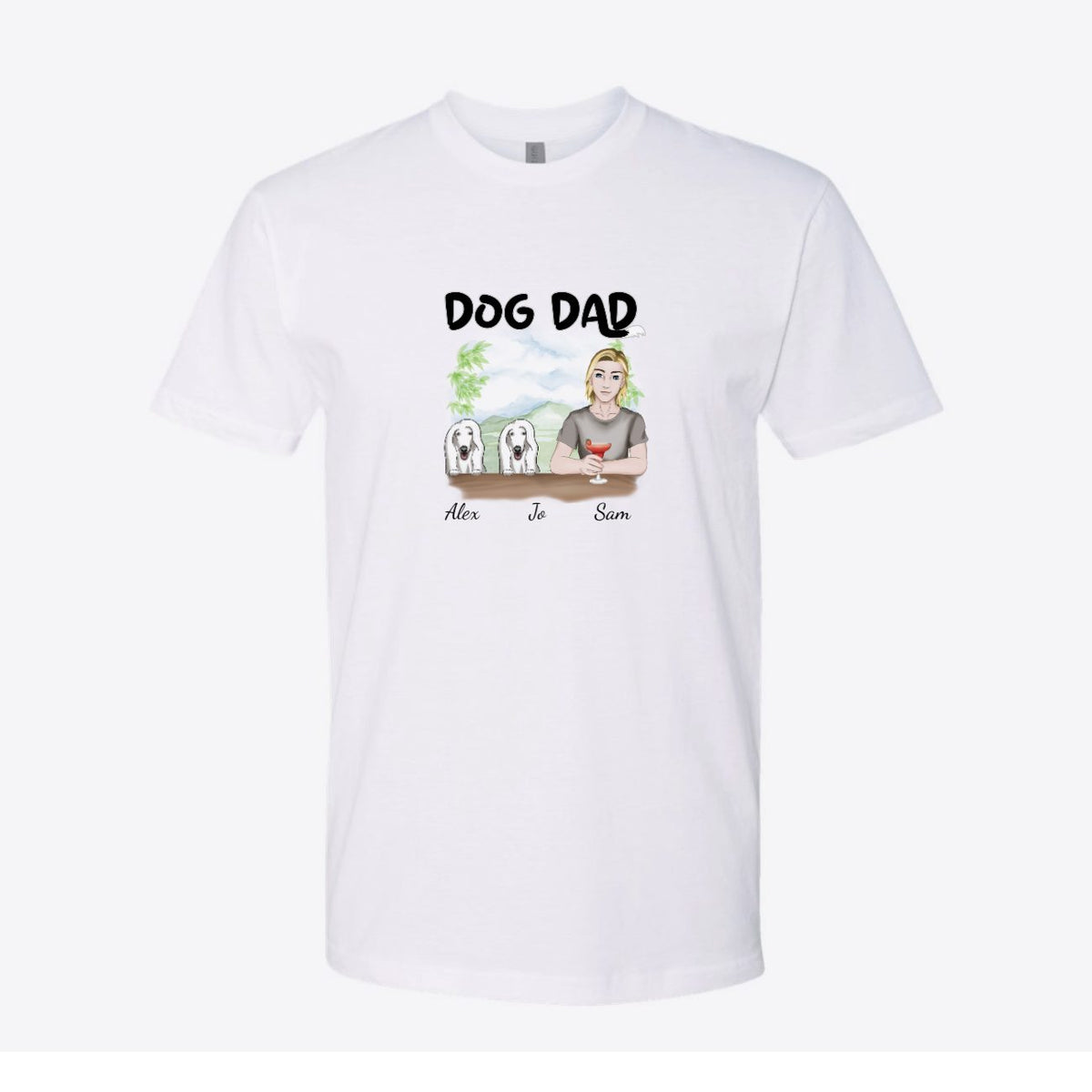 Dog Dad Watercolor Custom Tee