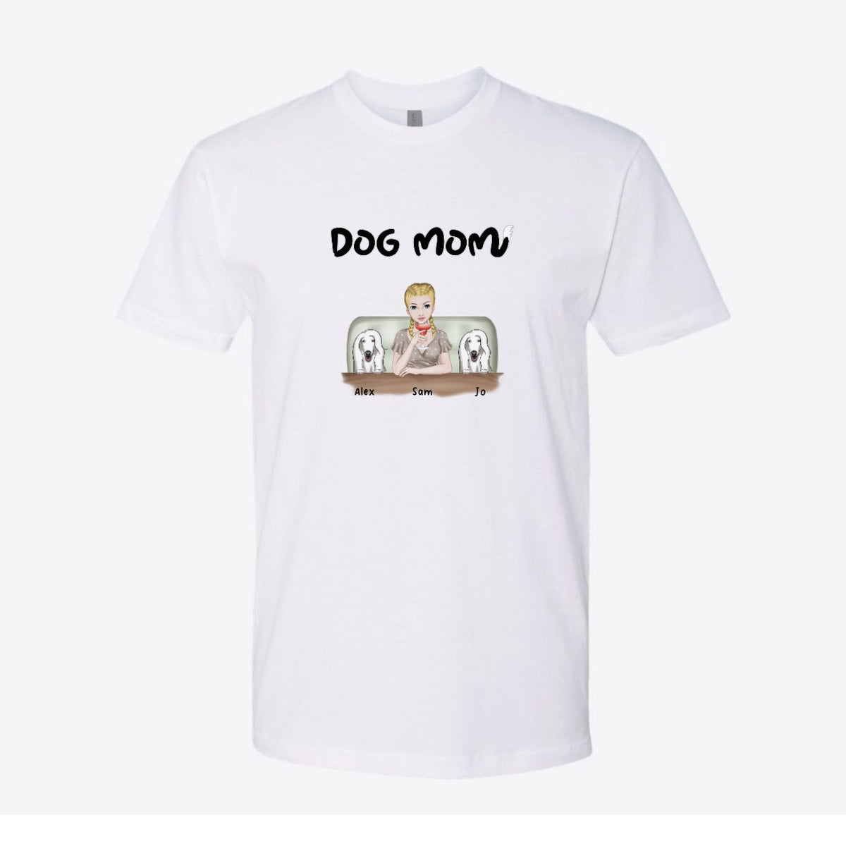 Dog Mom on the Couch Custom Tee
