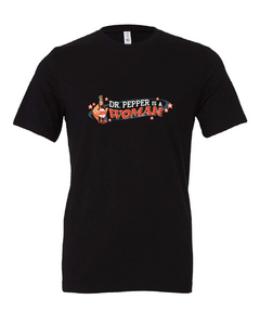 dr pepper soda woman feminist black tshirt t-shirt