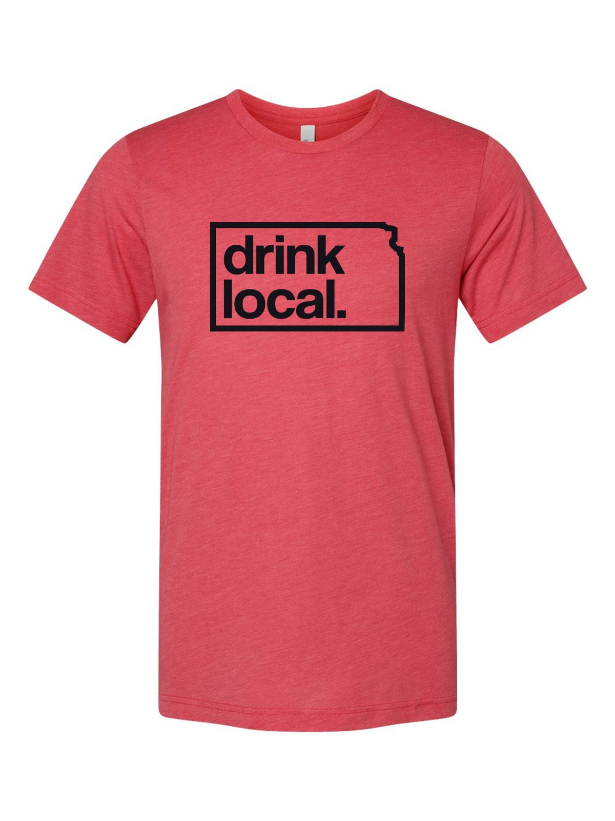 Drink Local on a true red t-shirt