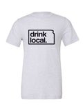 Drink Local on a white t-shirt