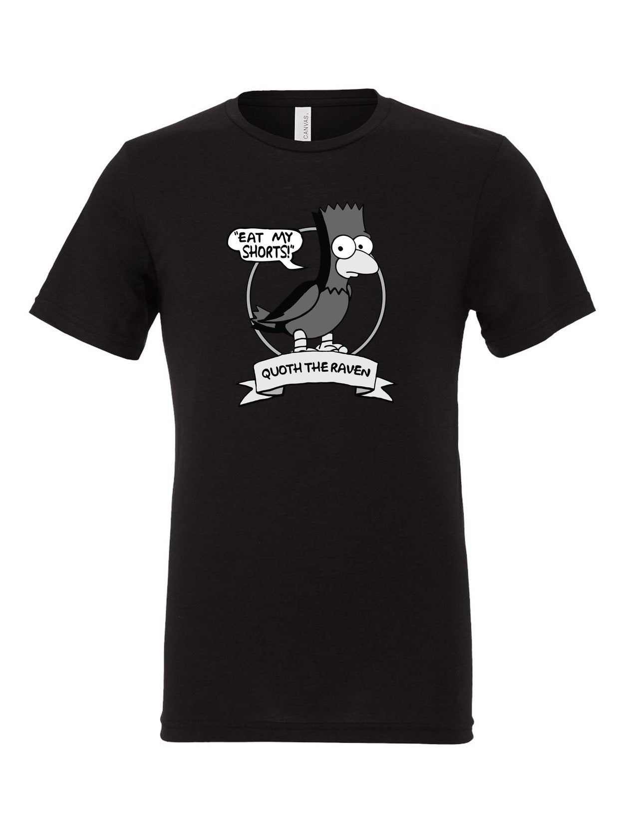 Eat My Shorts! on a black t-shirt