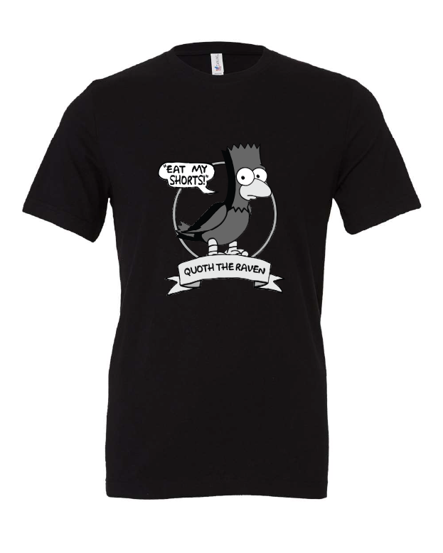 treehouse of horror the simpsons tv show halloween the raven edgar allan poe black tshirt t-shirt 