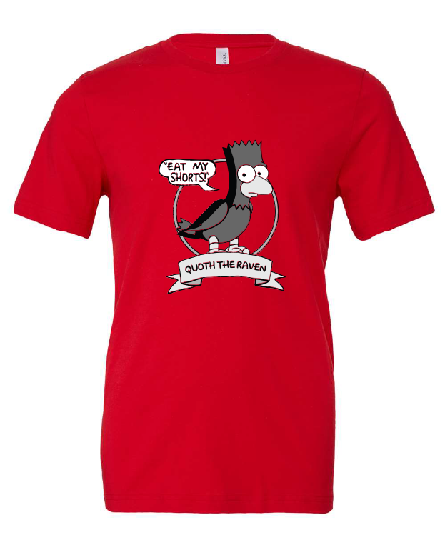 Eat My Shorts! design on a red t-shirt