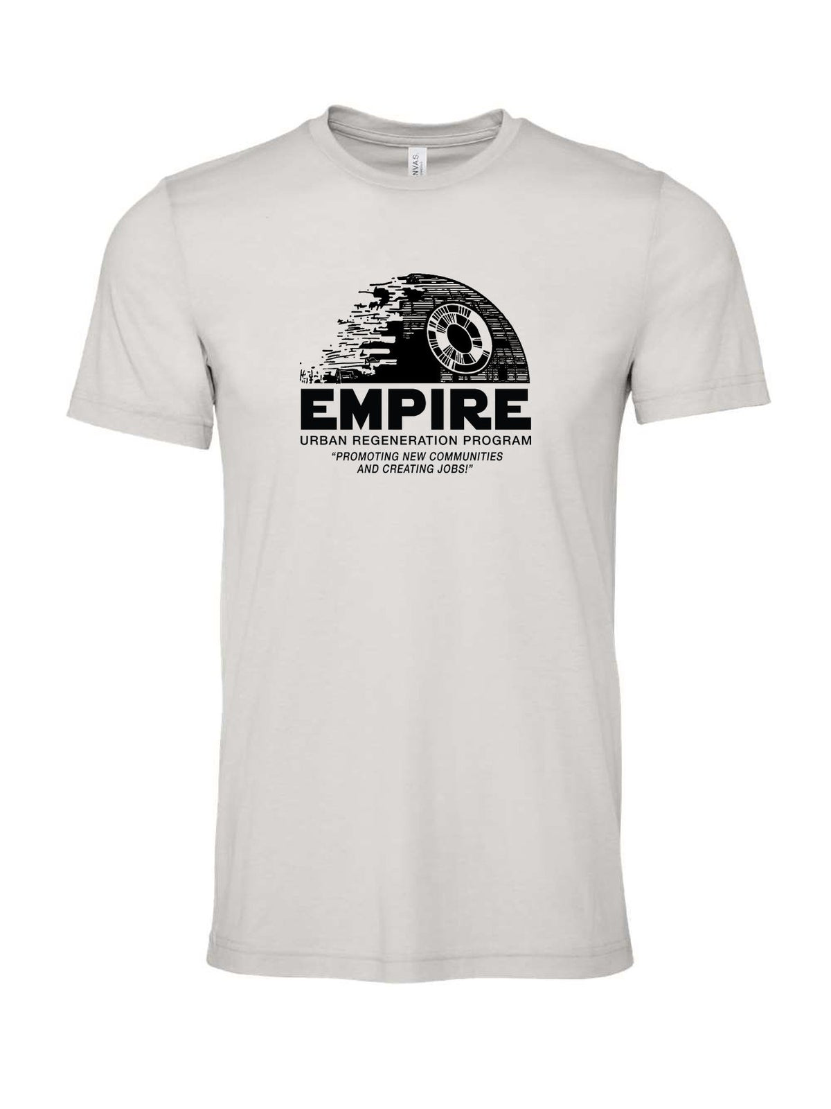 EMPIRE Urban Regeneration Program on a cement gray t-shirt