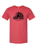 EMPIRE Urban Regeneration Program on a true red t-shirt