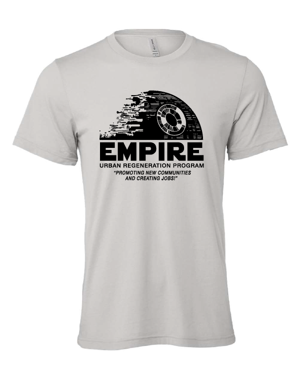 EMPIRE Urban Regeneration Program design on a gray t-shirt