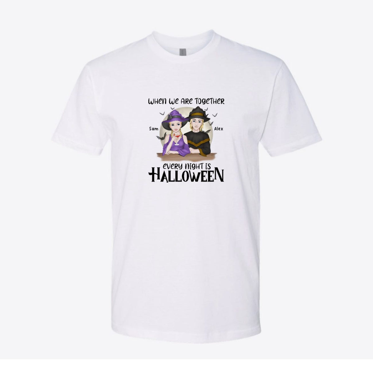 Every Night Is Halloween Couple Custom Tee