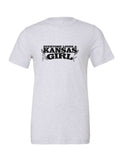 Everyone Loves a Kansas Girl on a white t-shirt