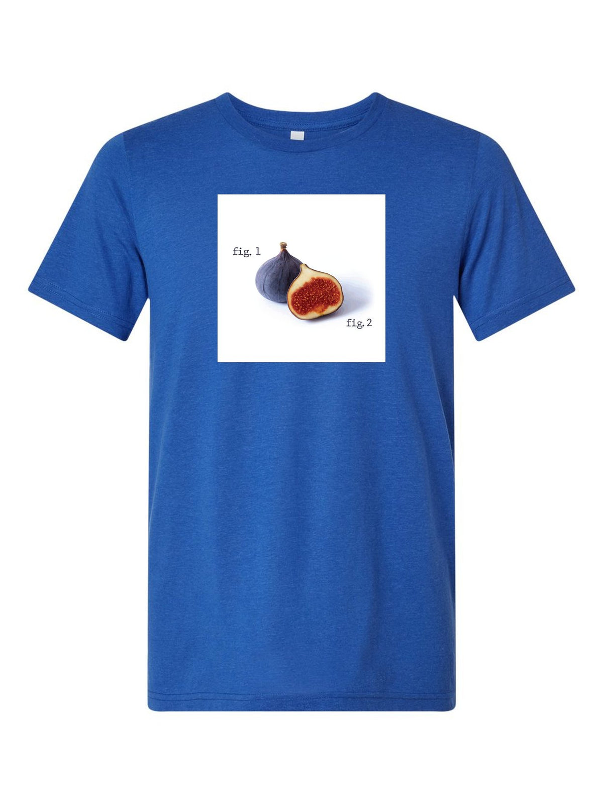 Fig. 1 Fig. 2 on a royal blue t-shirt
